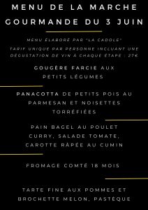 Menu de la marche du 3 juin